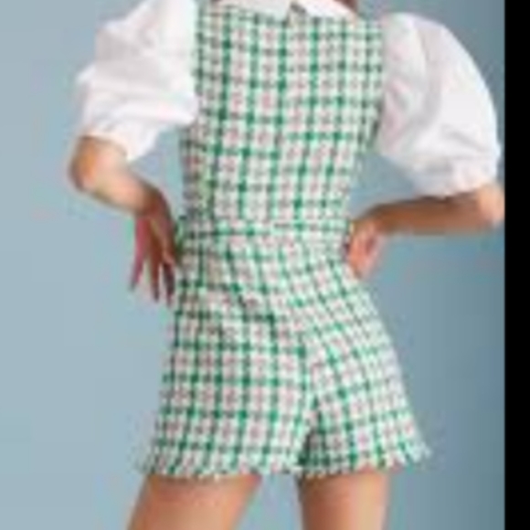 Zara Green Textured Weave Jumpsuit Romper - Picture 2 of 3